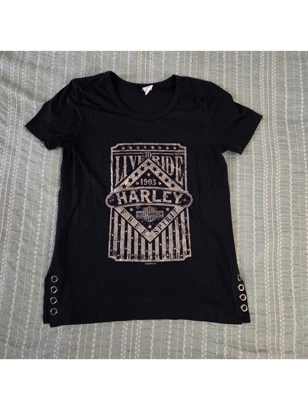 Harley Davidson Riverside black graphic T shirt